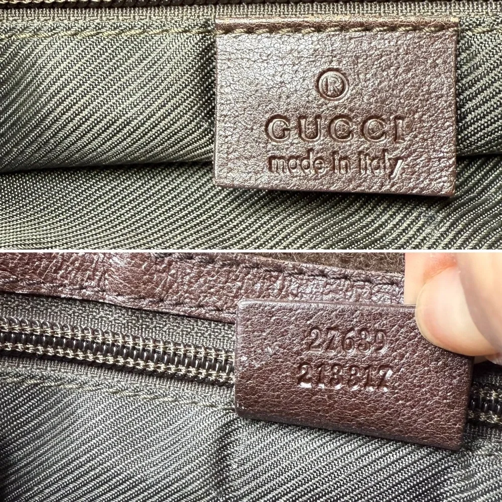 Authentic Gucci GG Canvas Flat Messenger Bag brown monogram canvas